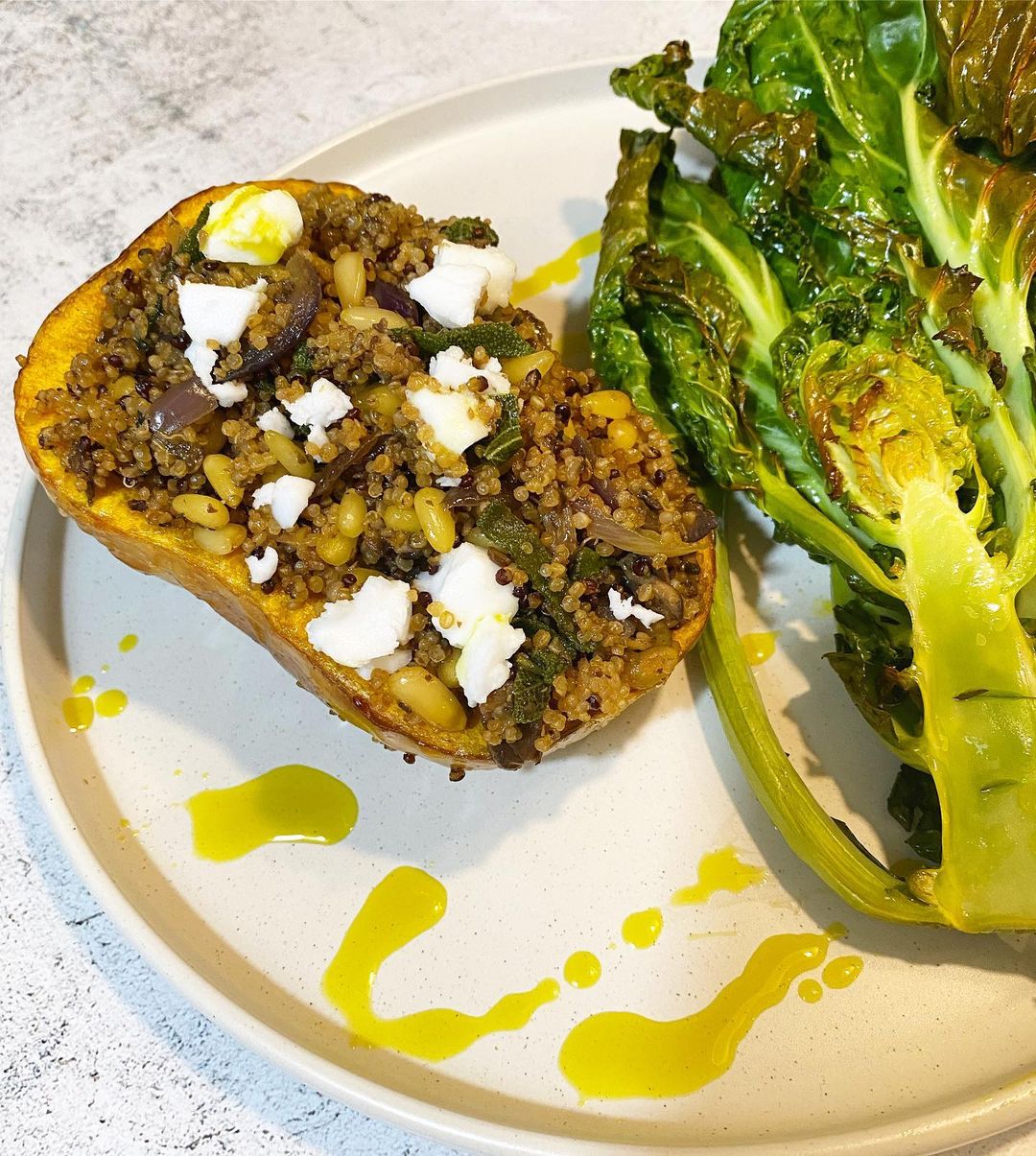 Stuffed Butternut Squash with Quinoa and Feta