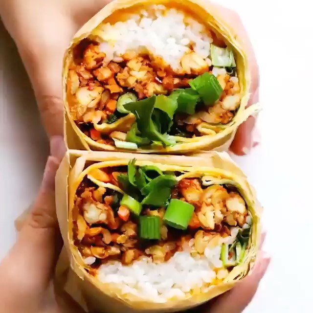 Korean BBQ Tempeh Burritos