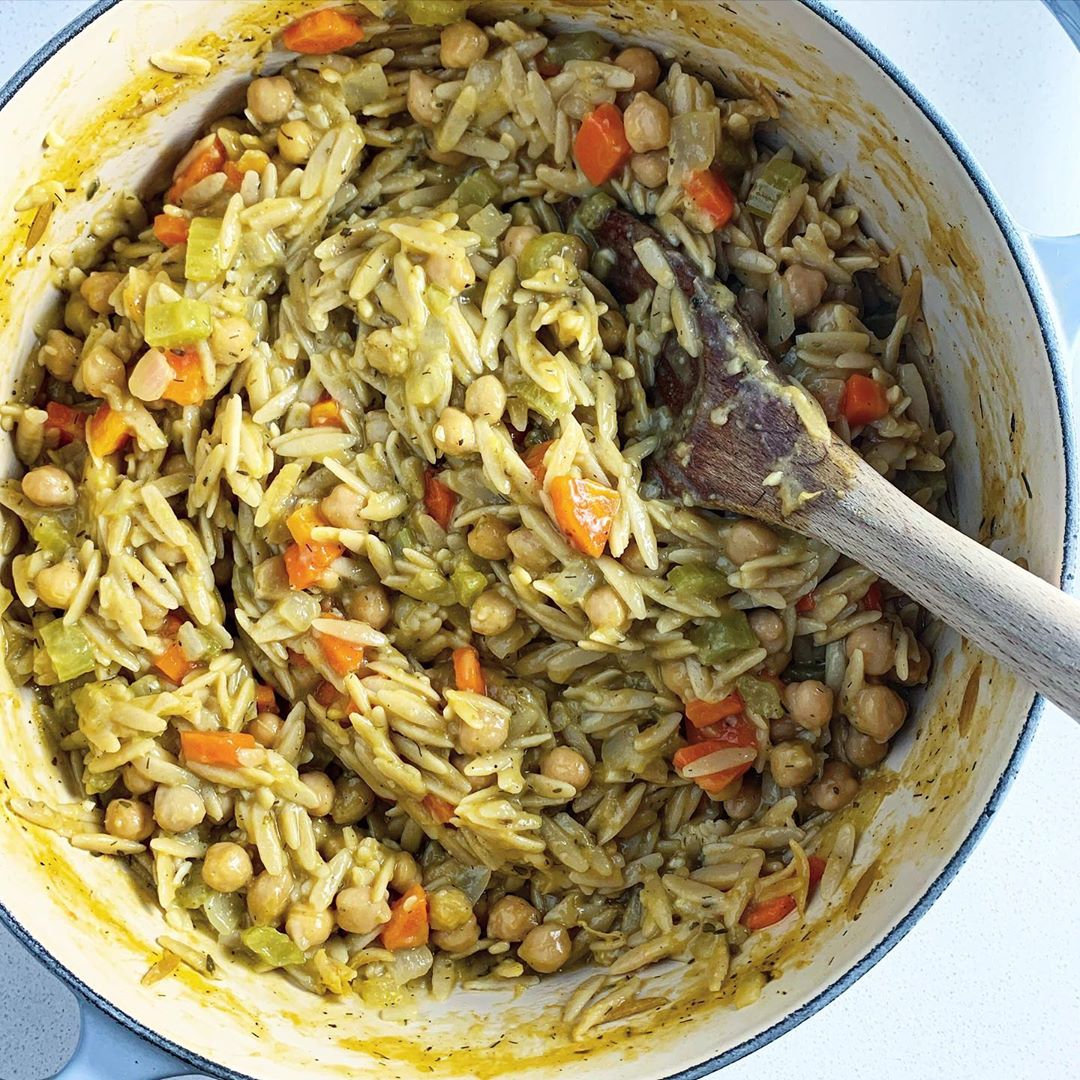 Creamy One-Pot Orzo with Chickpeas