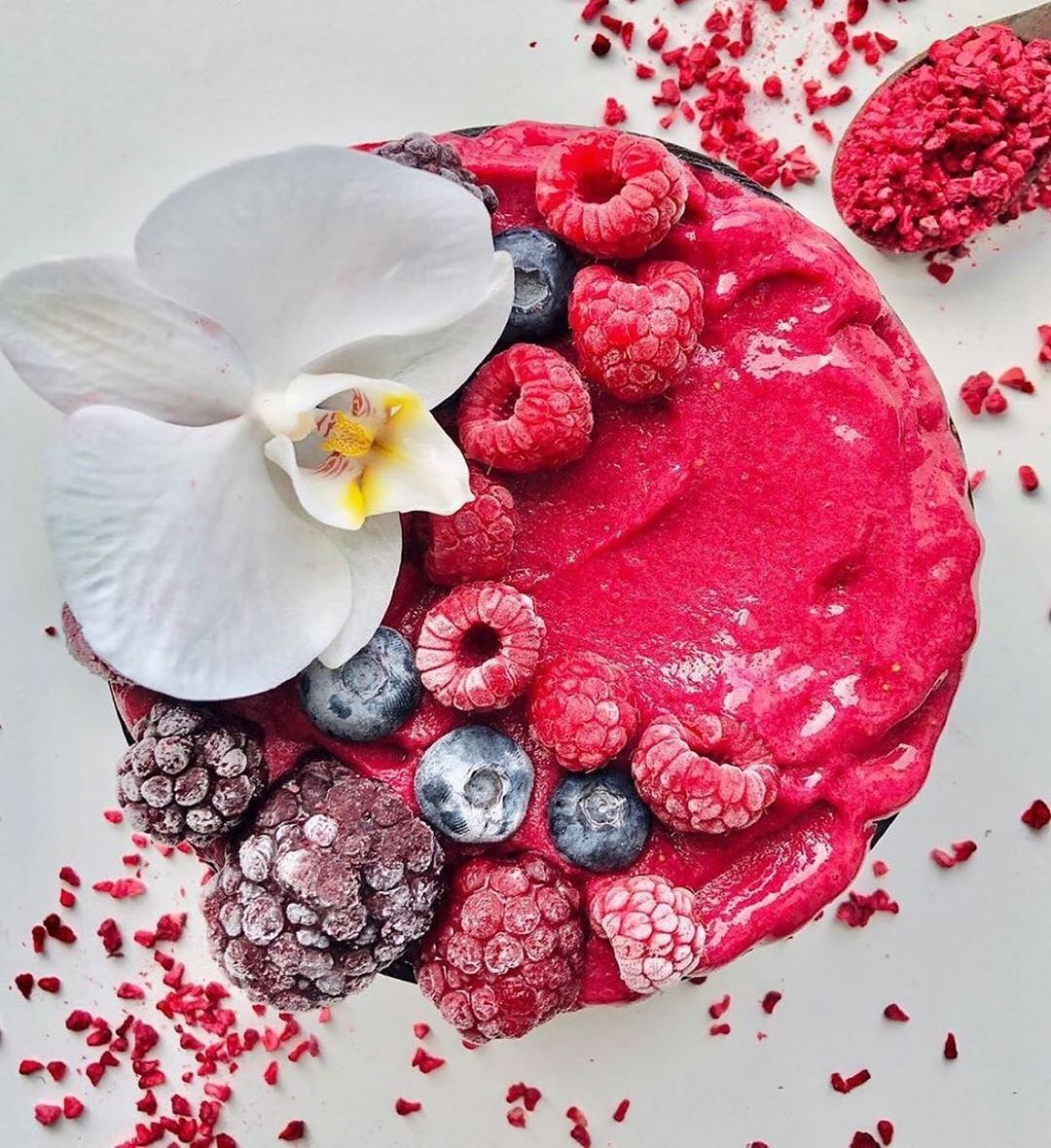 Creamy Strawberry and Banana Nice-Cream with Pitaya Powder