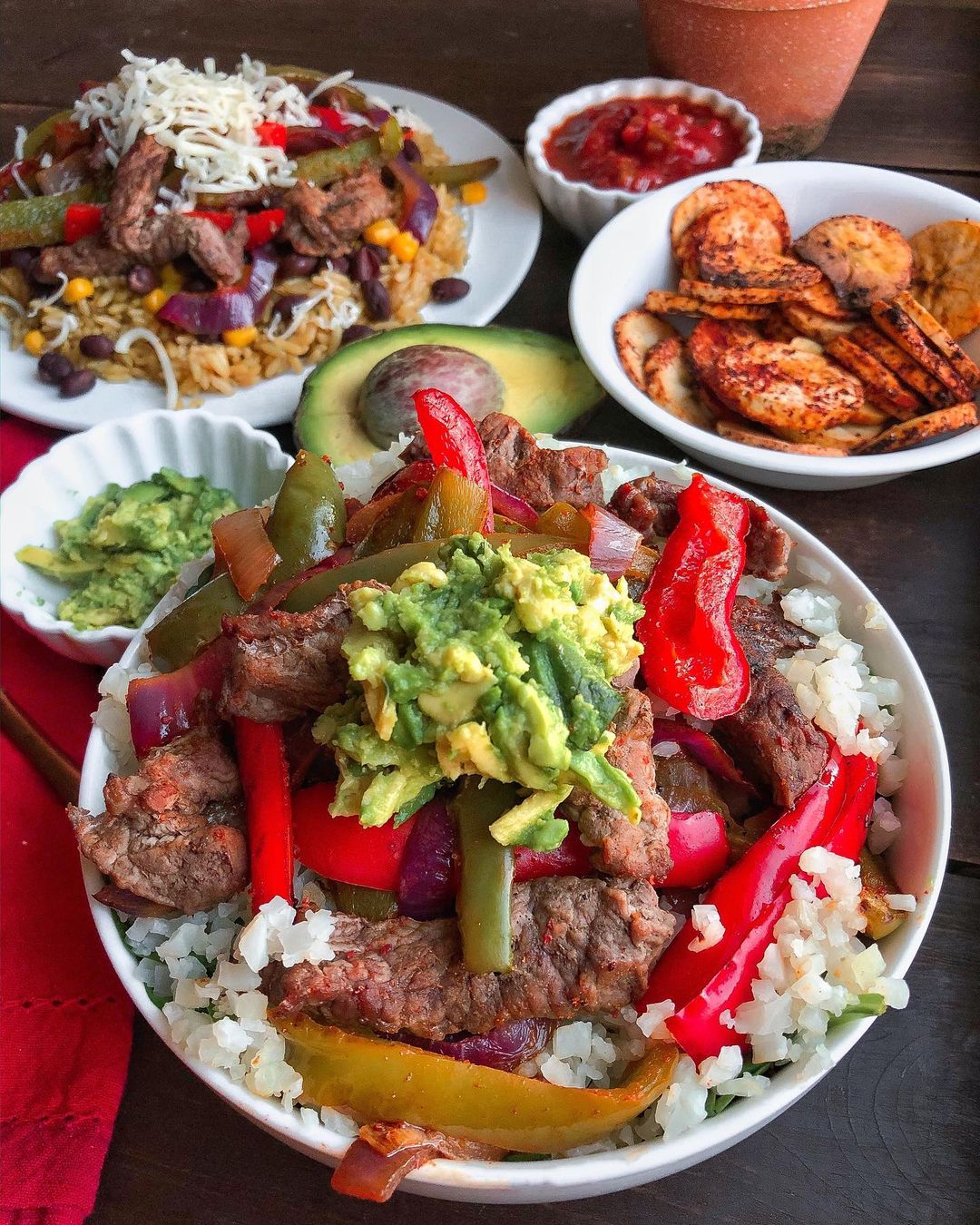 Easy Steak Fajita Bowls with Plantain Chips