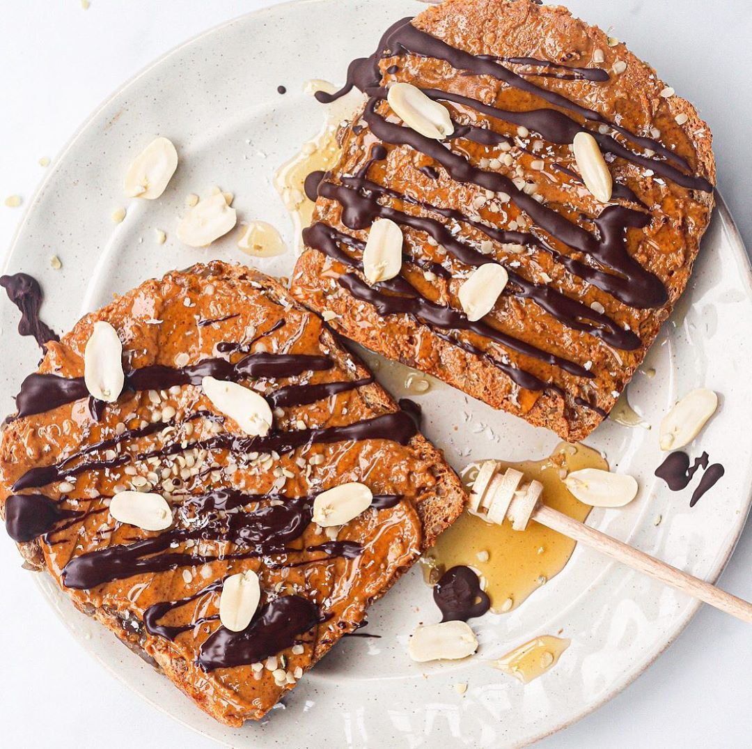 Snicker-Inspired Vegan Peanut Butter Toast