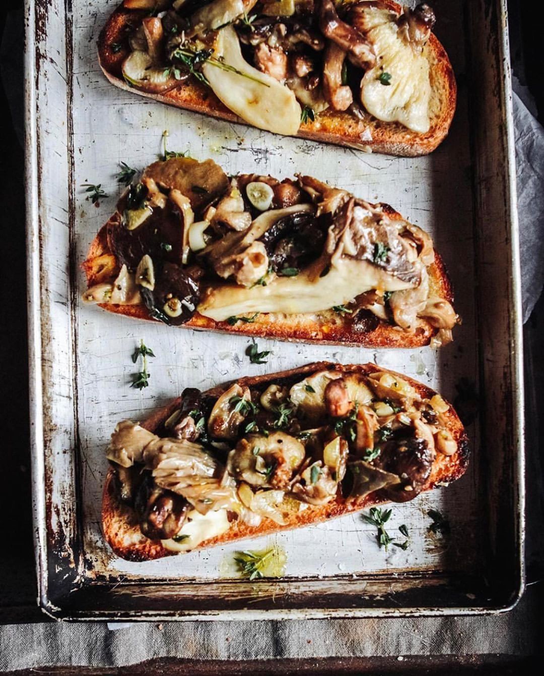 Garlicky Wild Mushrooms on Toast