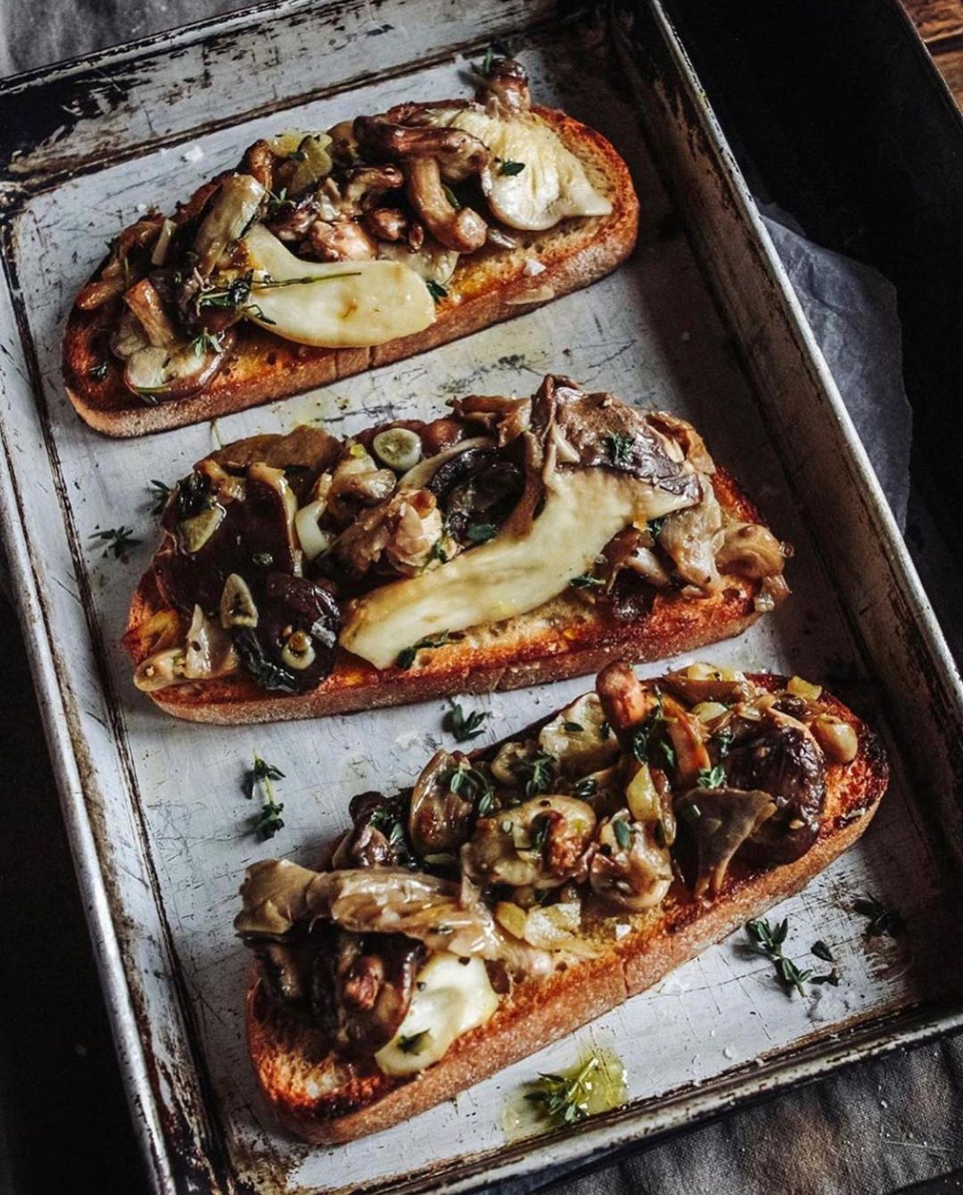 Garlicky Wild Mushrooms on Toast
