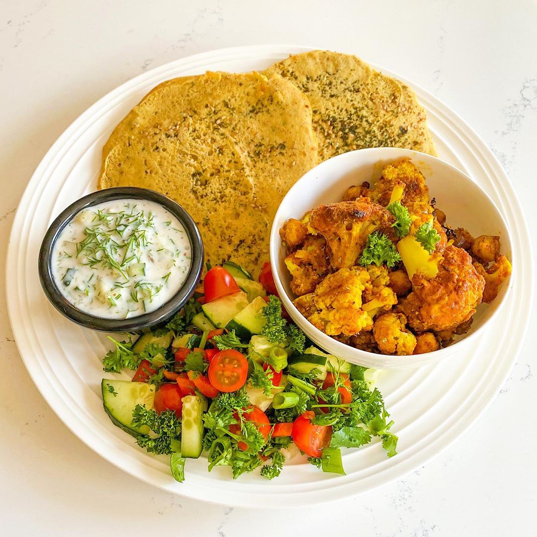 Oven-Baked Cauliflower Chickpea Shawarma