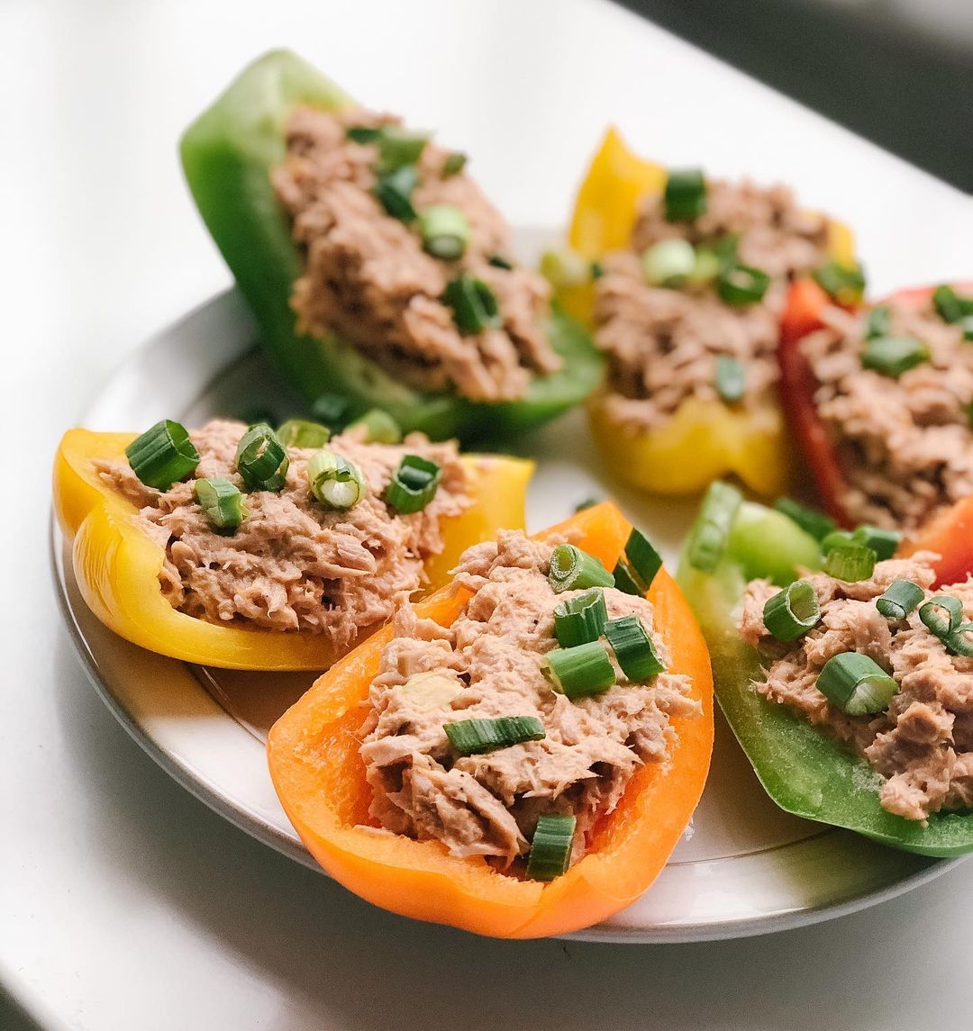 Buffalo Style Tuna Stuffed Peppers