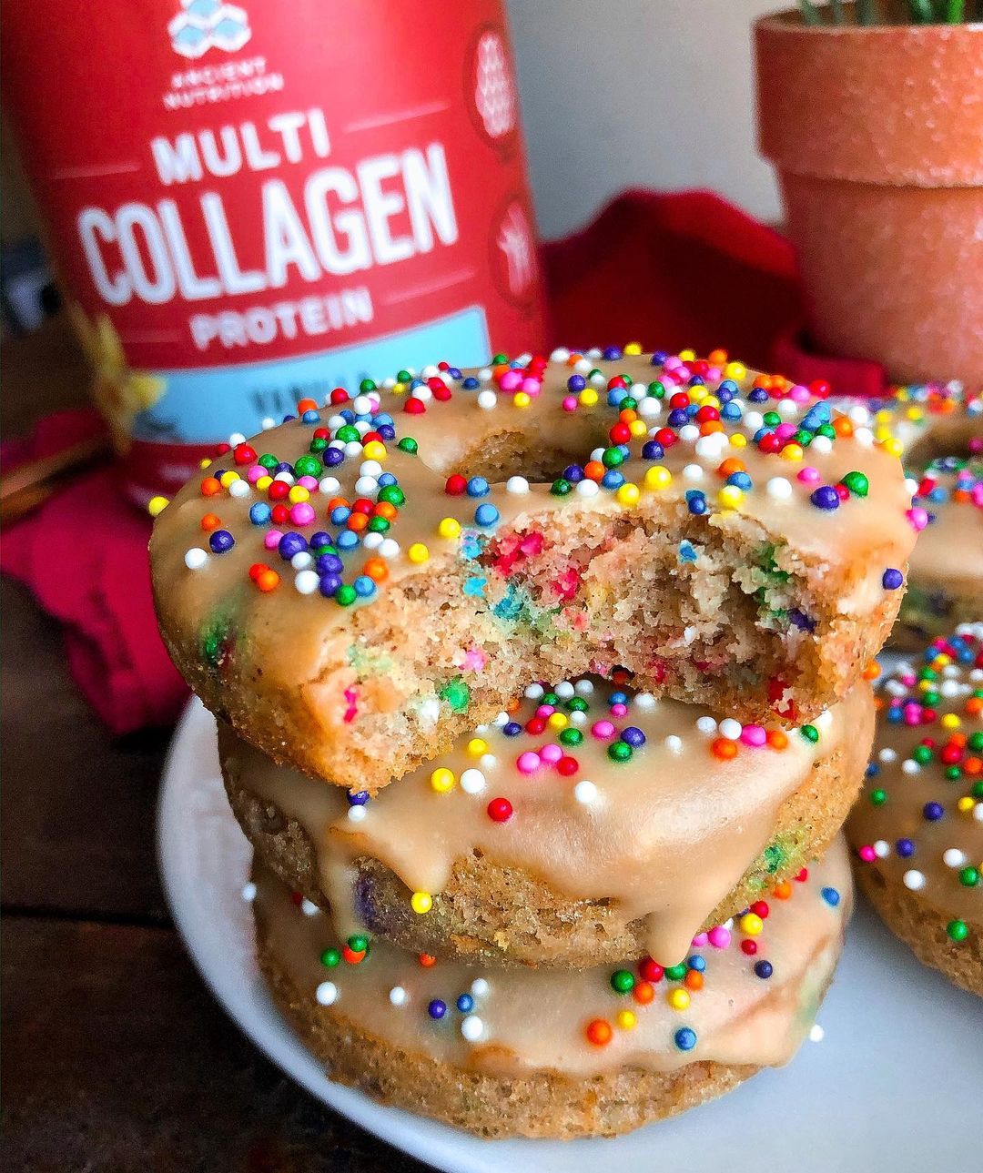 Funfetti Donuts with Collagen and Sprinkles