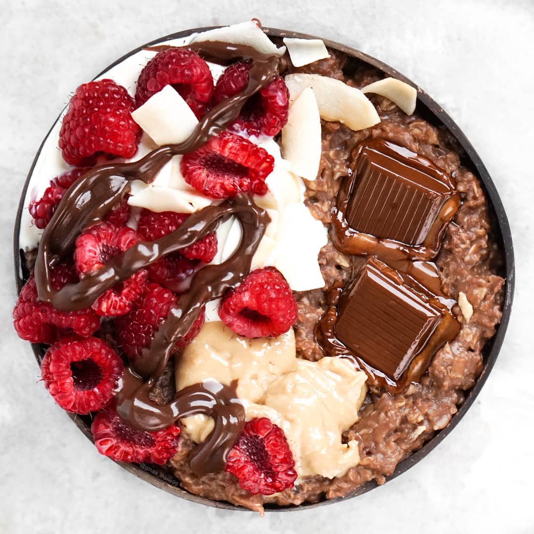 Chocolate Coconut Protein Oats Breakfast
