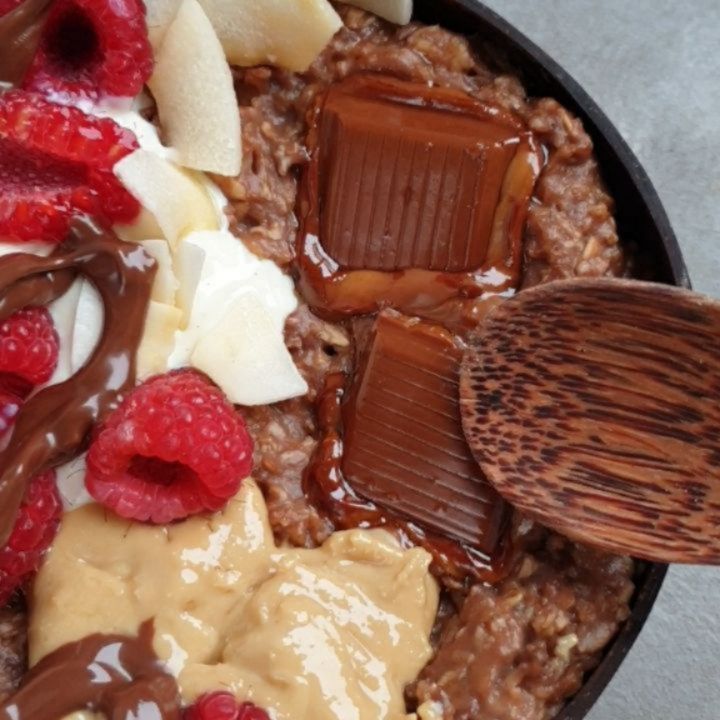Chocolate Coconut Protein Oats Breakfast
