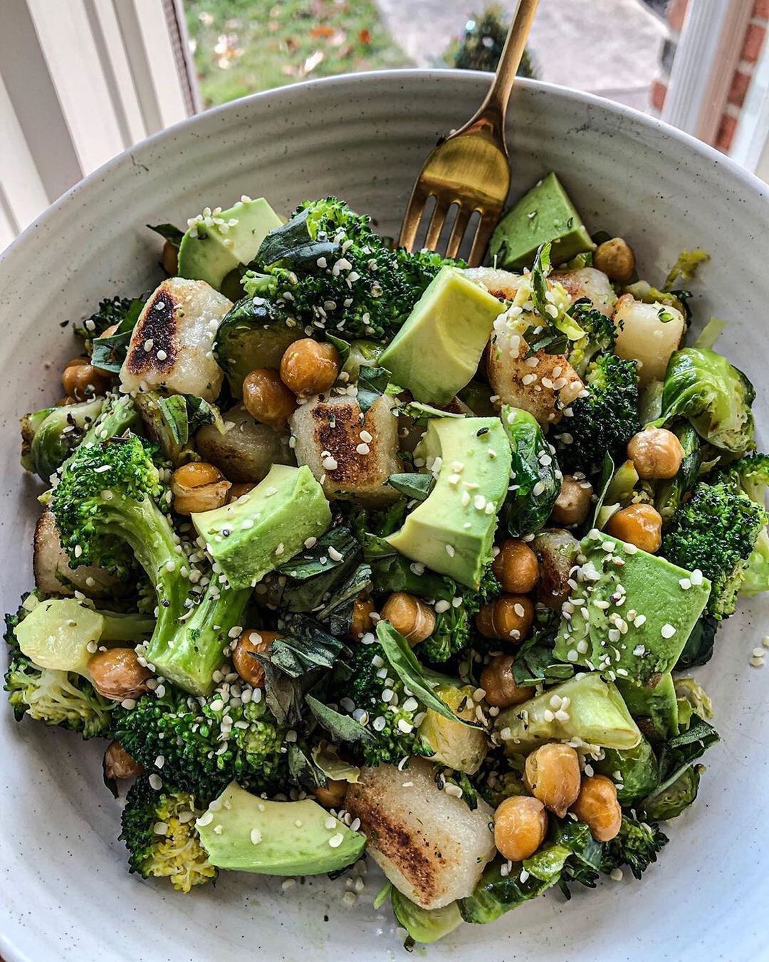 Roasted Cauliflower Gnocchi and Broccoli with Chickpeas