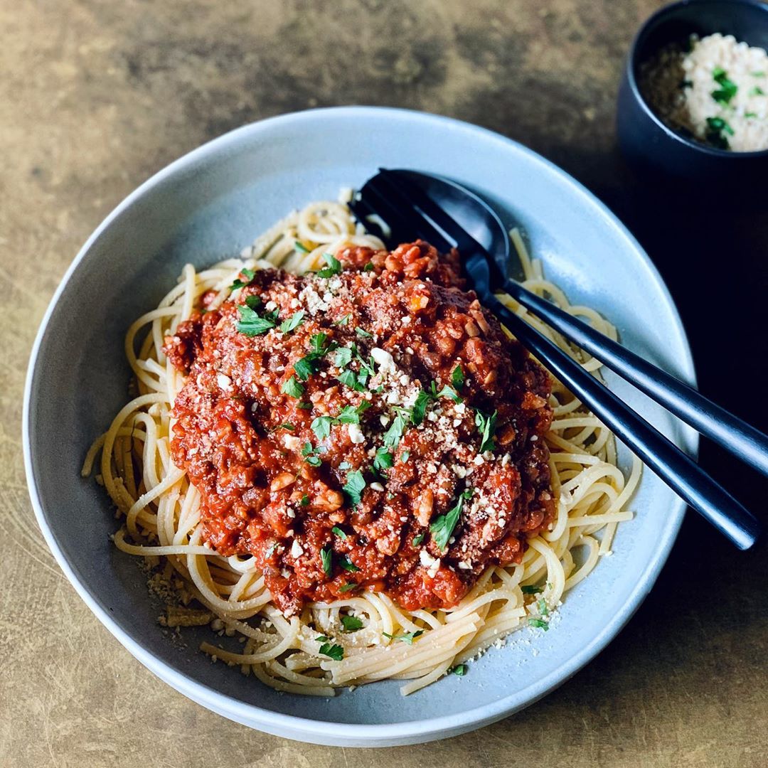 Vegan Spaghetti Bolognese with Tempeh