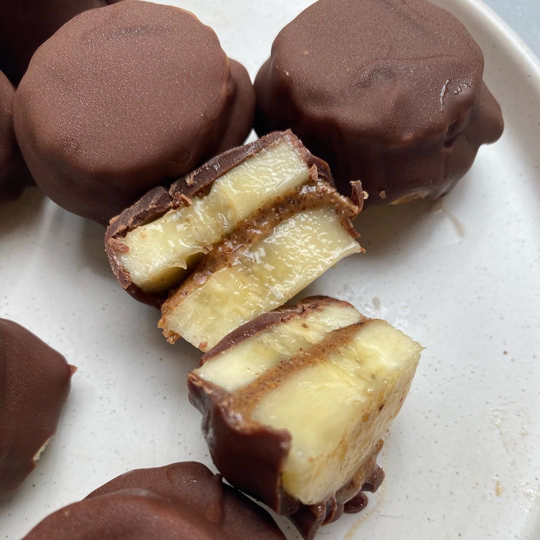 Banana Almond Butter Chocolate Bites