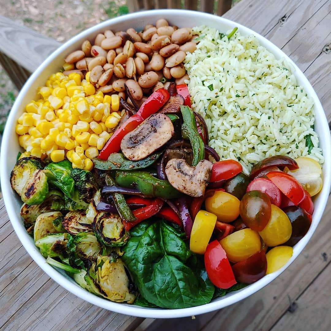 Rainbow Burrito Bowl with Cilantro Lime Rice