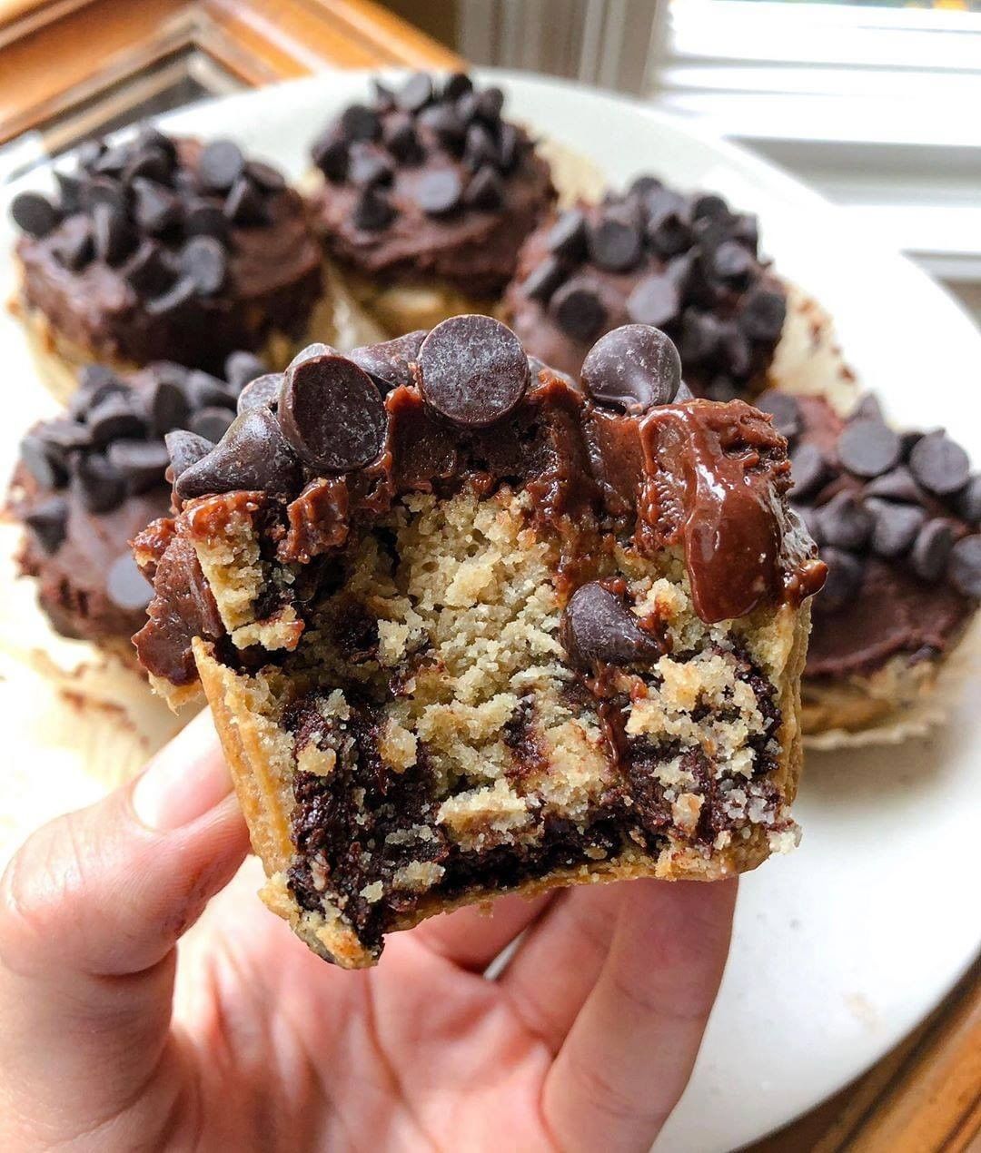 Vegan Cookie Dough Cupcakes with Chocolate Buttercream