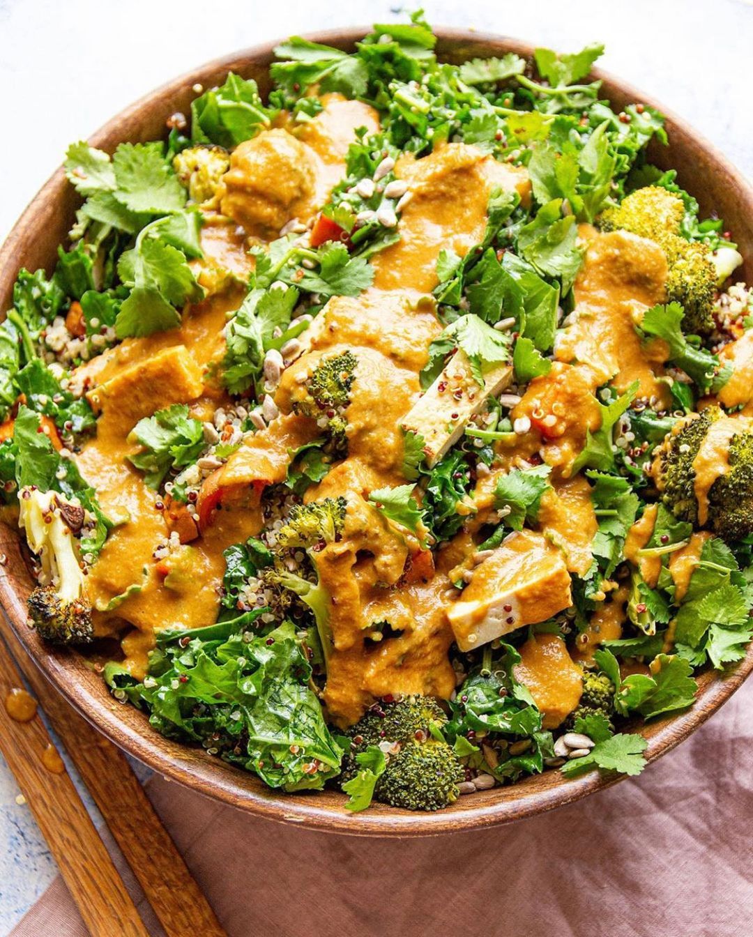 Kale Salad with Peanut Sauce