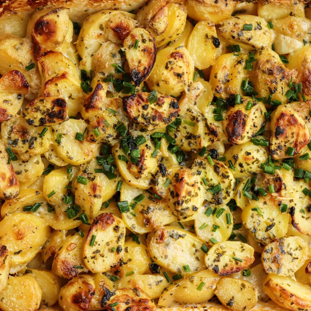 Vegan Potato Gratin with Cheese and Herbs