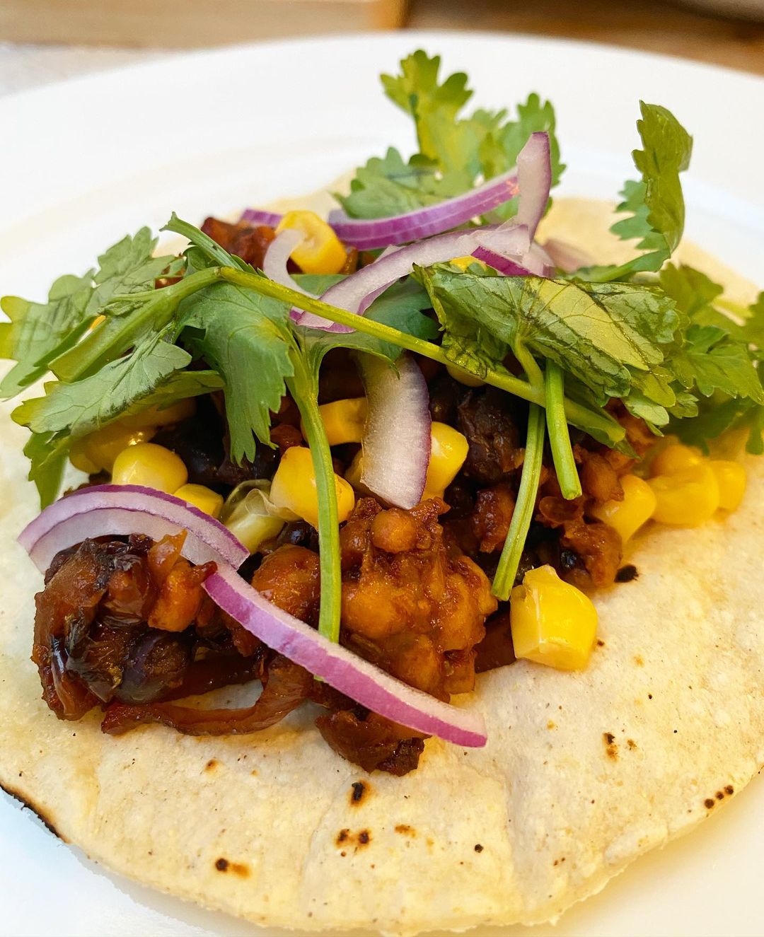 Salty Sweet Sticky Tempeh Tacos