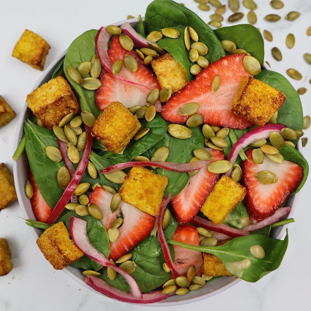 Vegan Tofu Strawberry Salad