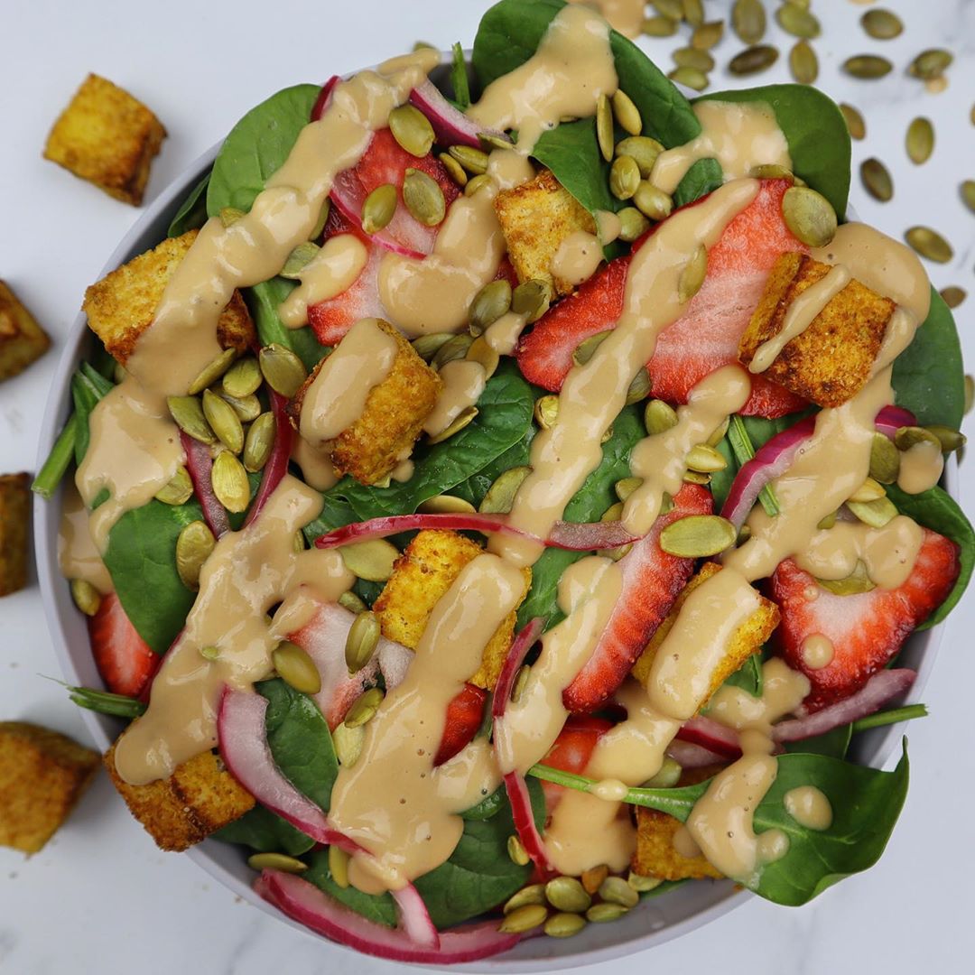Vegan Tofu Strawberry Salad