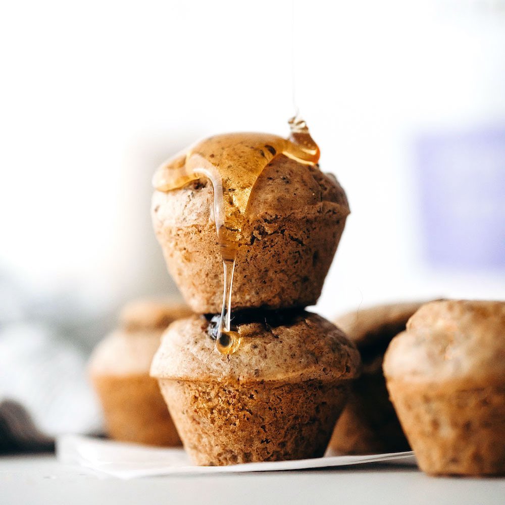 Fluffy Almond Butter Jam Pancake Poppers