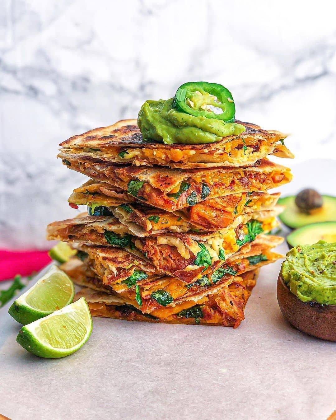 Vegan Jackfruit Barbacoa Quesadillas