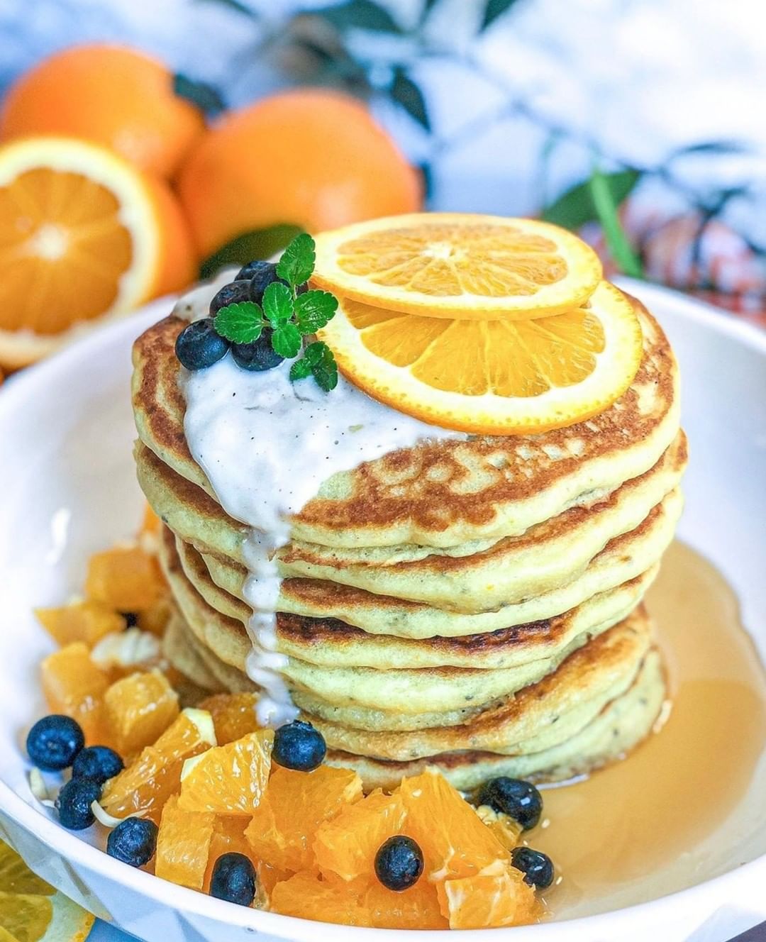 Fluffy Orange Creamsicle Pancakes for Breakfast