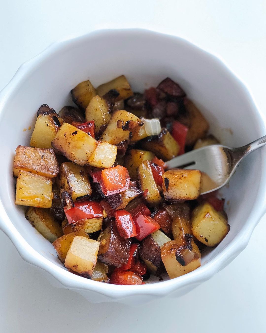 Crispy Potato Hash with Eggs and Avocado