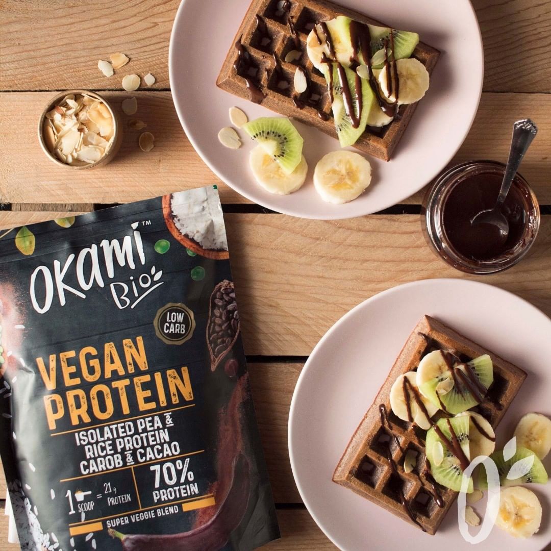 Vegan Cacao Protein Waffles