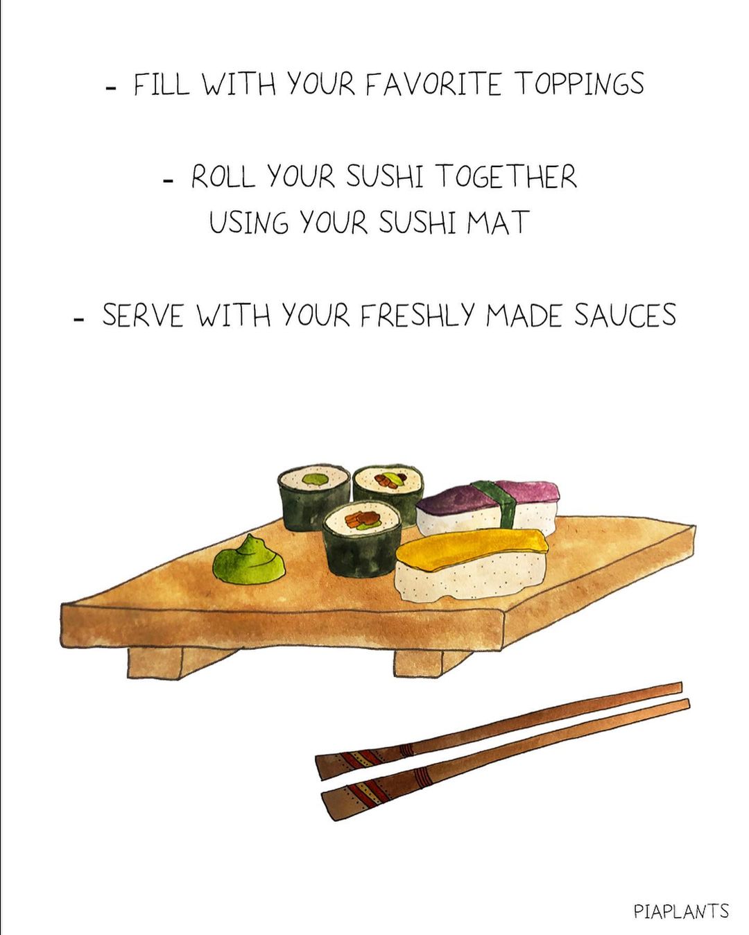 Vegan Homemade Sushi Rolls with Fresh Toppings
