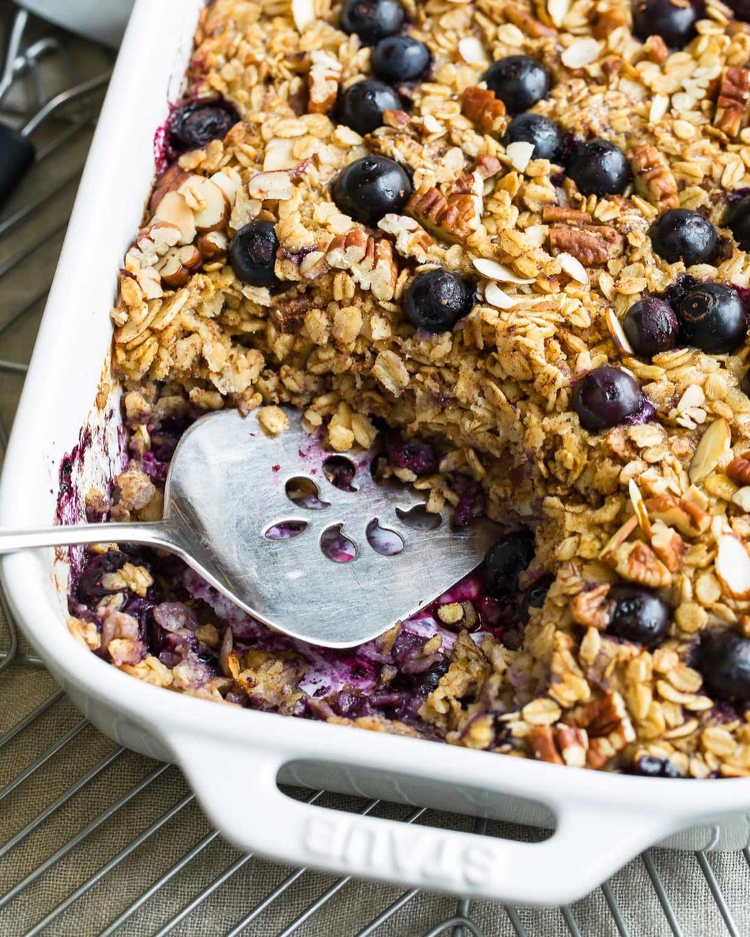 Baked Oatmeal with Berries and Maple Syrup