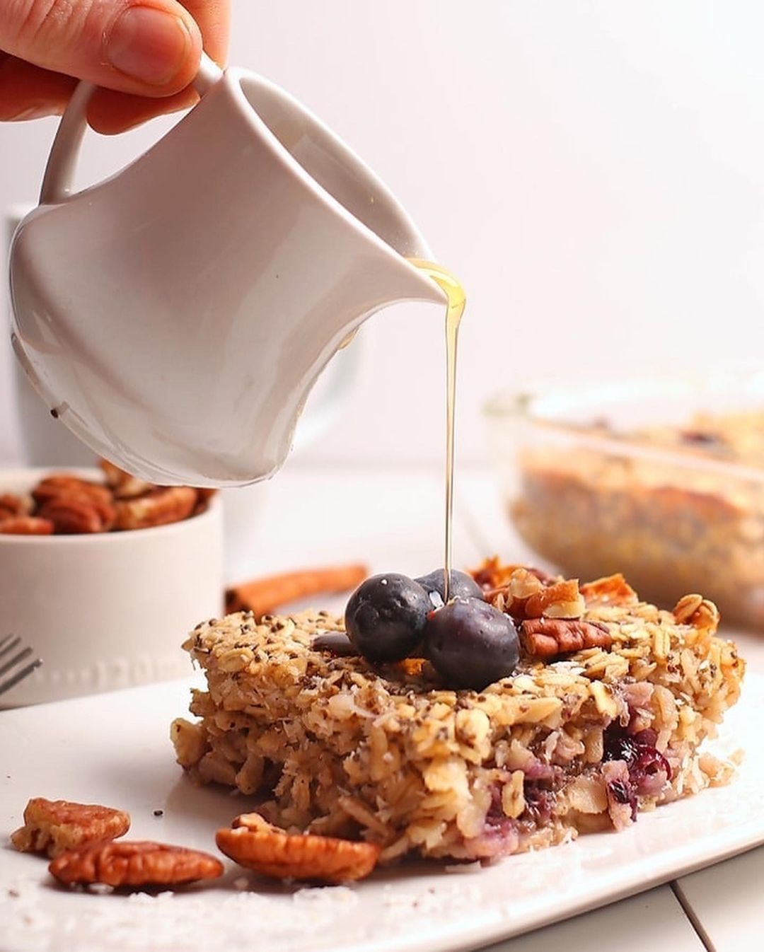 Baked Oatmeal with Berries and Maple Syrup