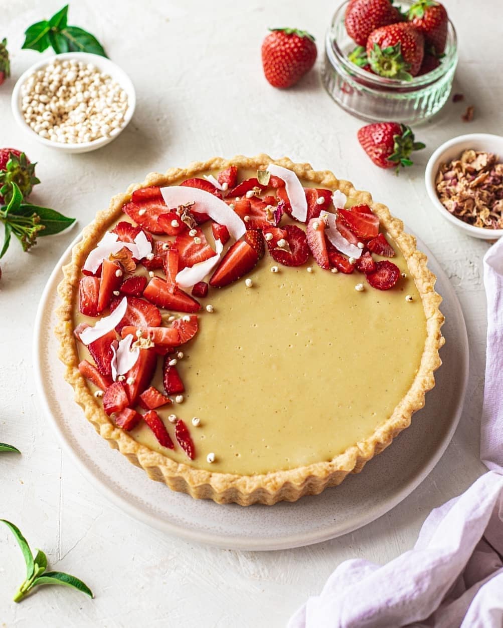 Vegan Custard Tart with Fruit Topping