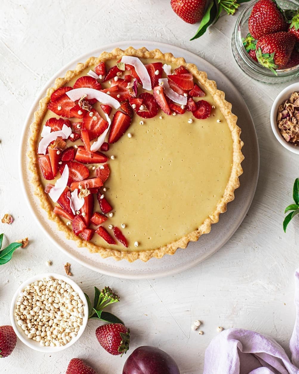 Vegan Custard Tart with Fruit Topping