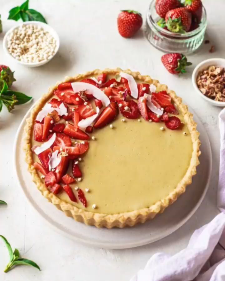 Vegan Custard Tart with Fruit Topping