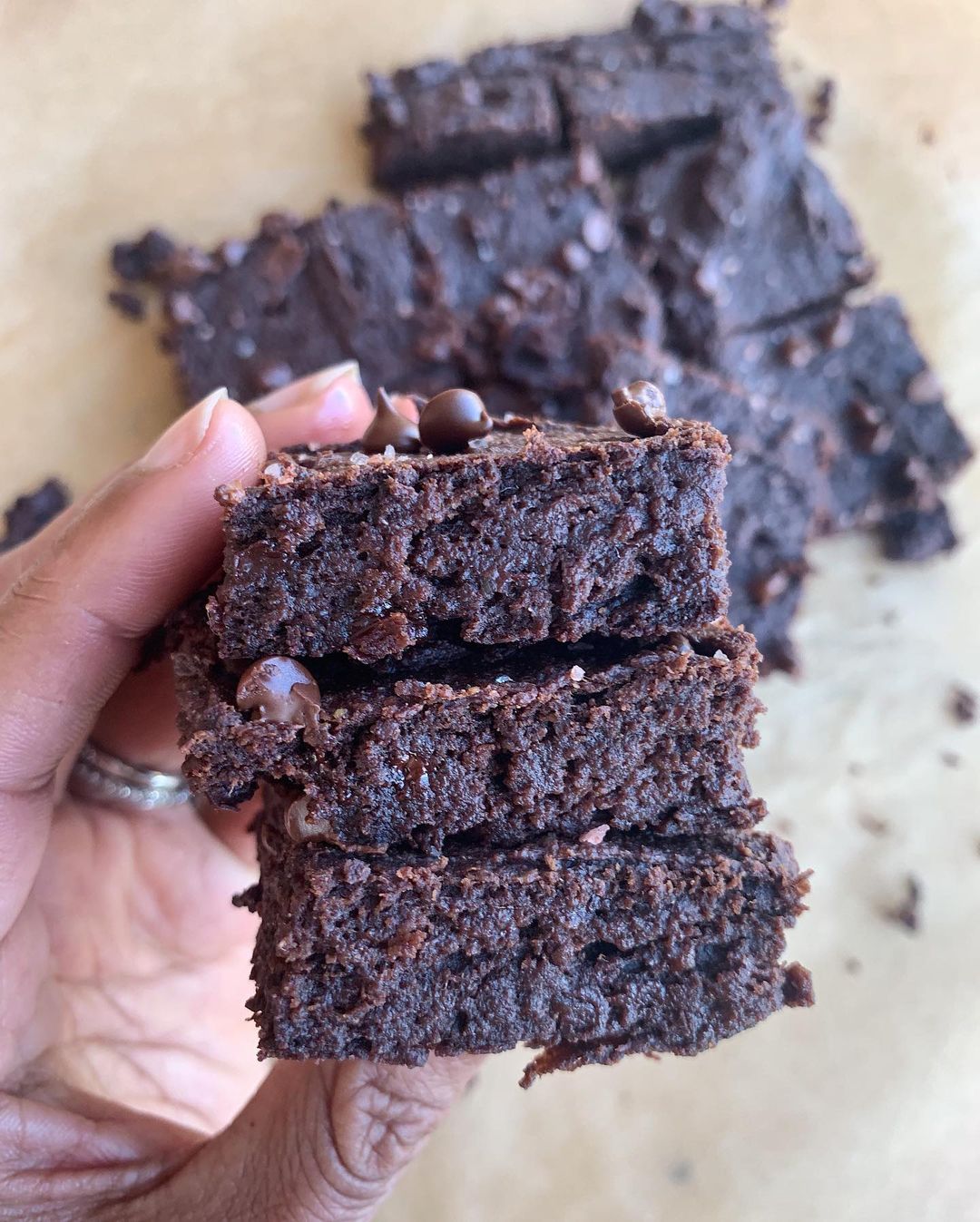 Vegan Nut Free Chocolate Banana Brownies