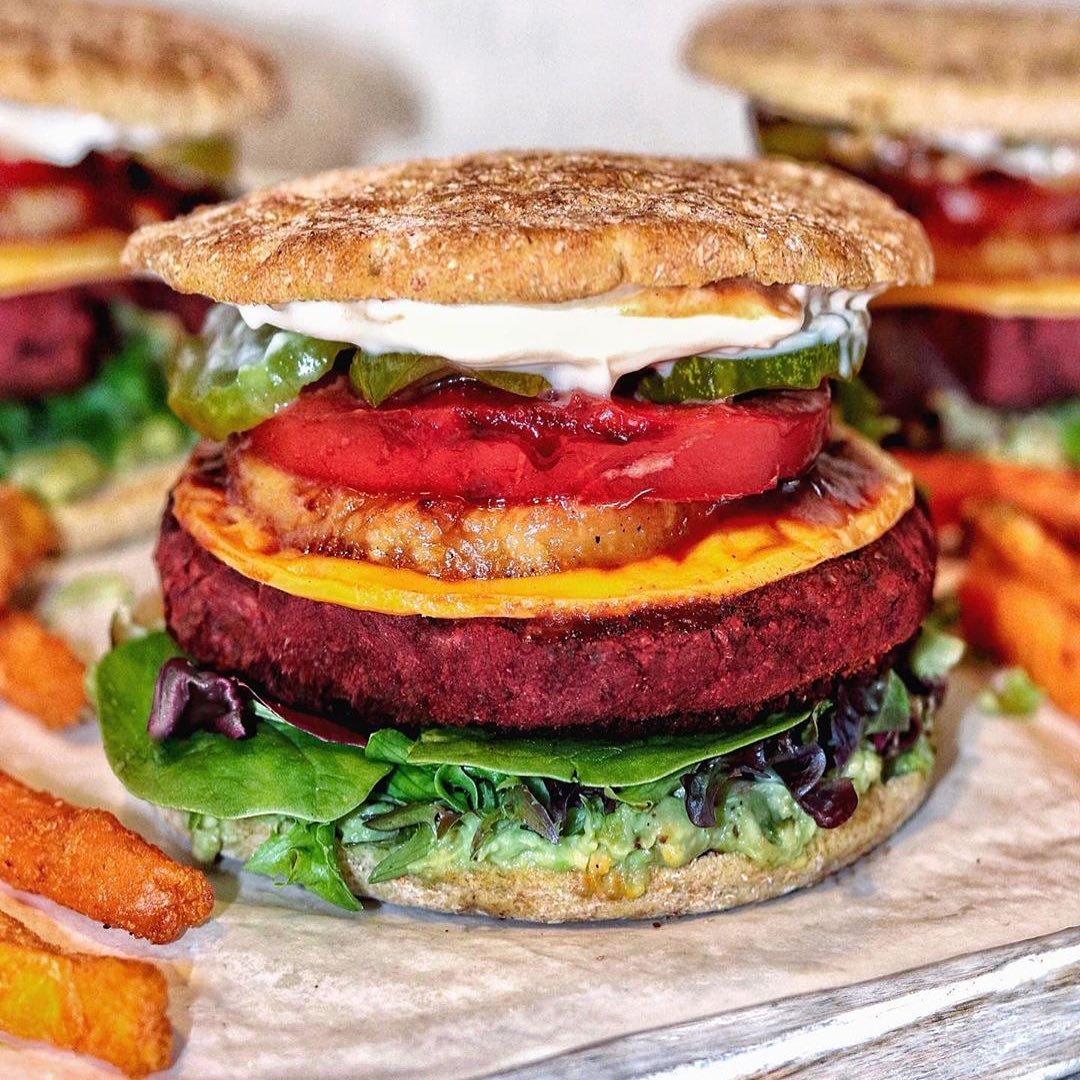 Roasted Beetroot Bean Burger