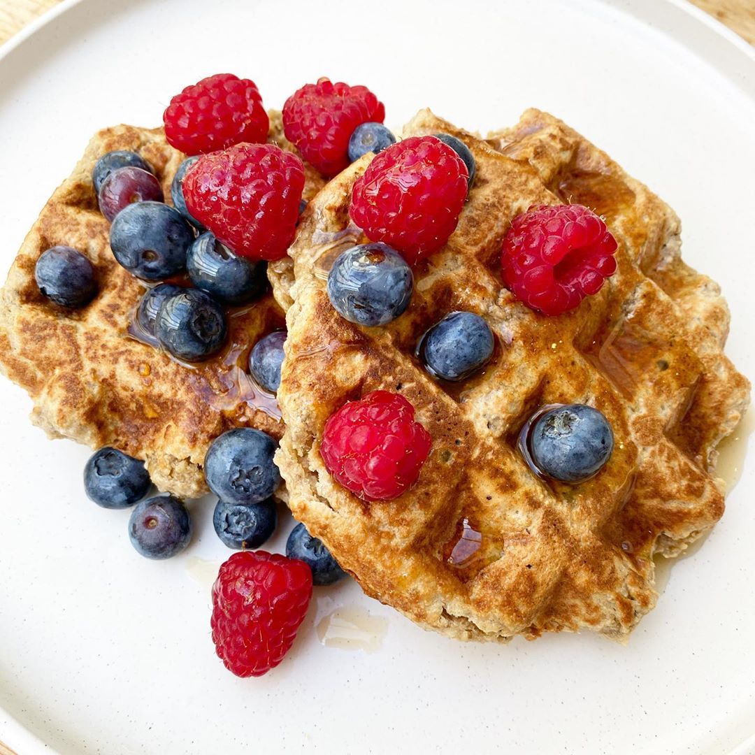 Homemade Plant-Based Waffles with Berries