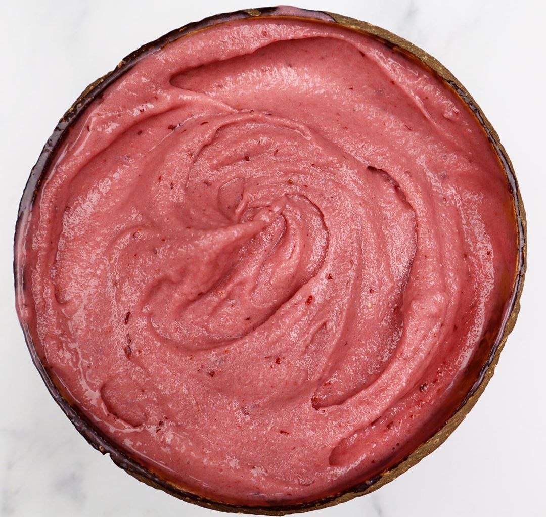 Healthy Banana Peach Cherry Smoothie Bowl
