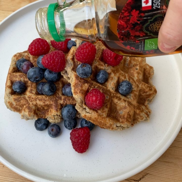 Homemade Plant-Based Waffles with Berries