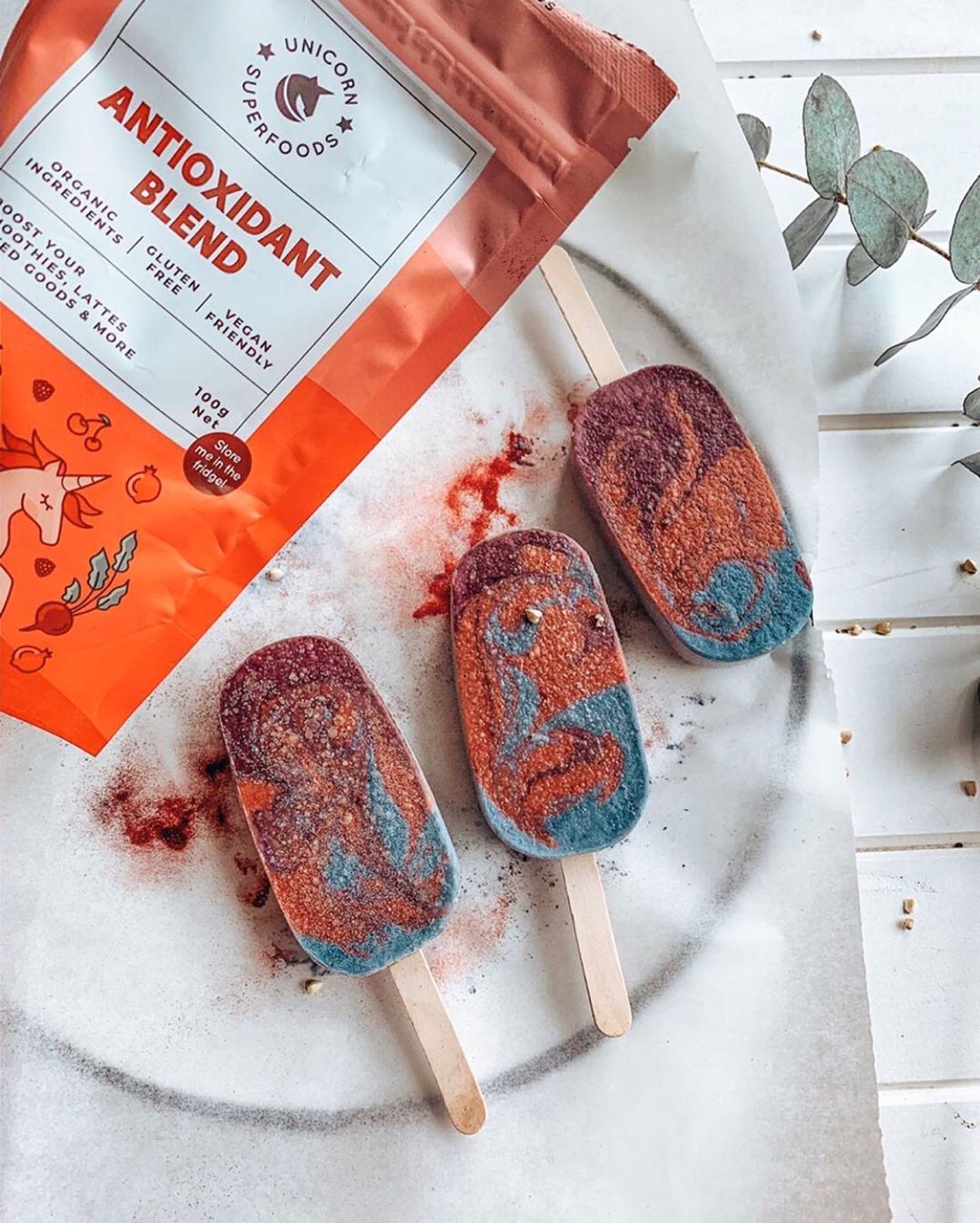 Vegan Gluten-Free Unicorn Popsicles with Superfoods