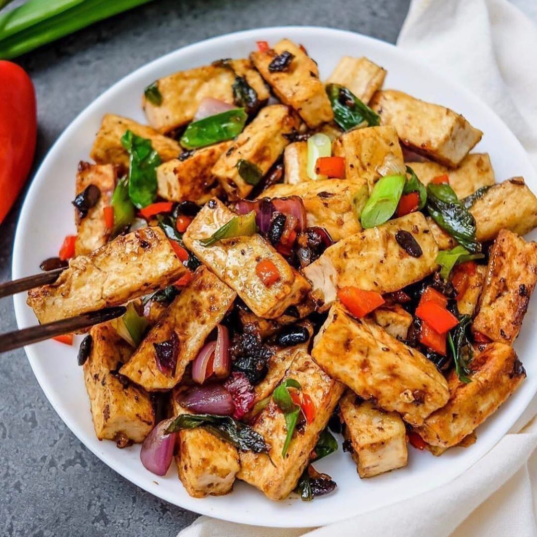 Stir-fried Black Bean Tofu