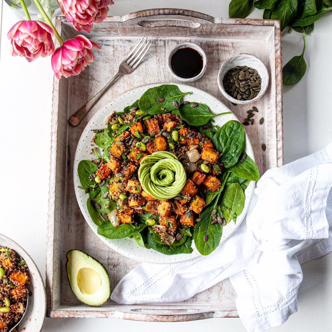 Roasted Sweet Potato Salad with Quinoa and Balsamic