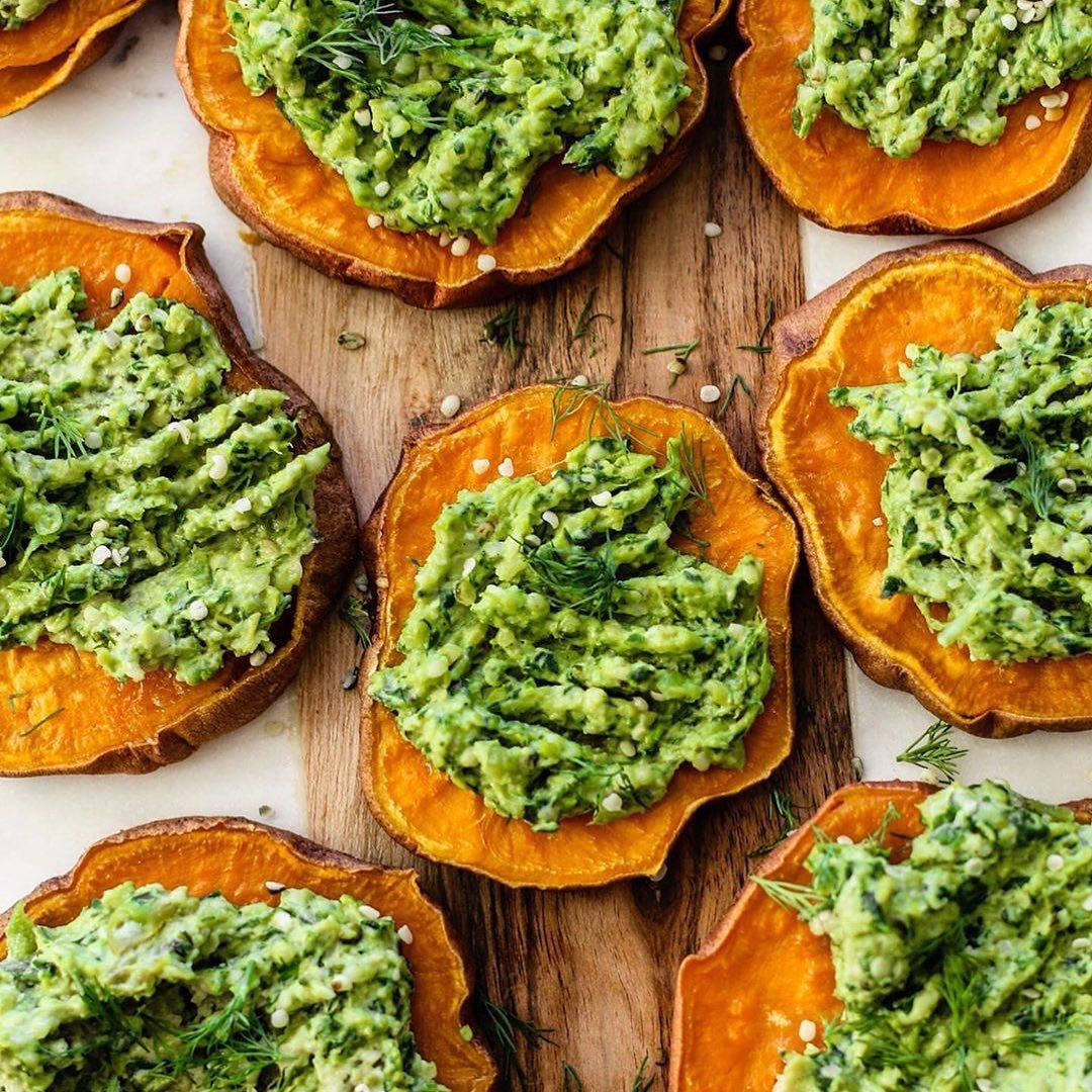 Pea Pesto Sweet Potato Poppers