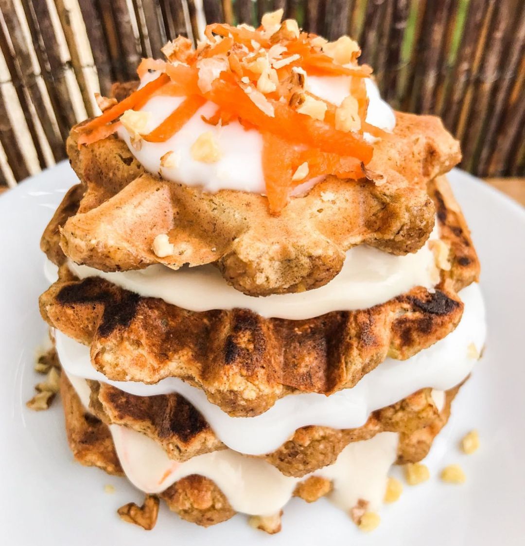 Carrot Cake Oat Waffles