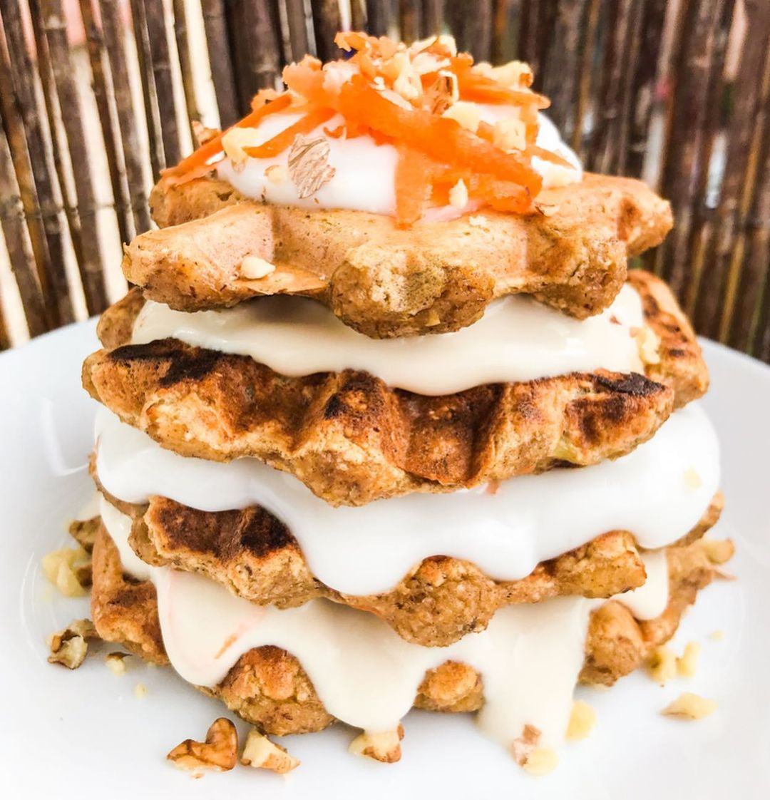 Carrot Cake Oat Waffles