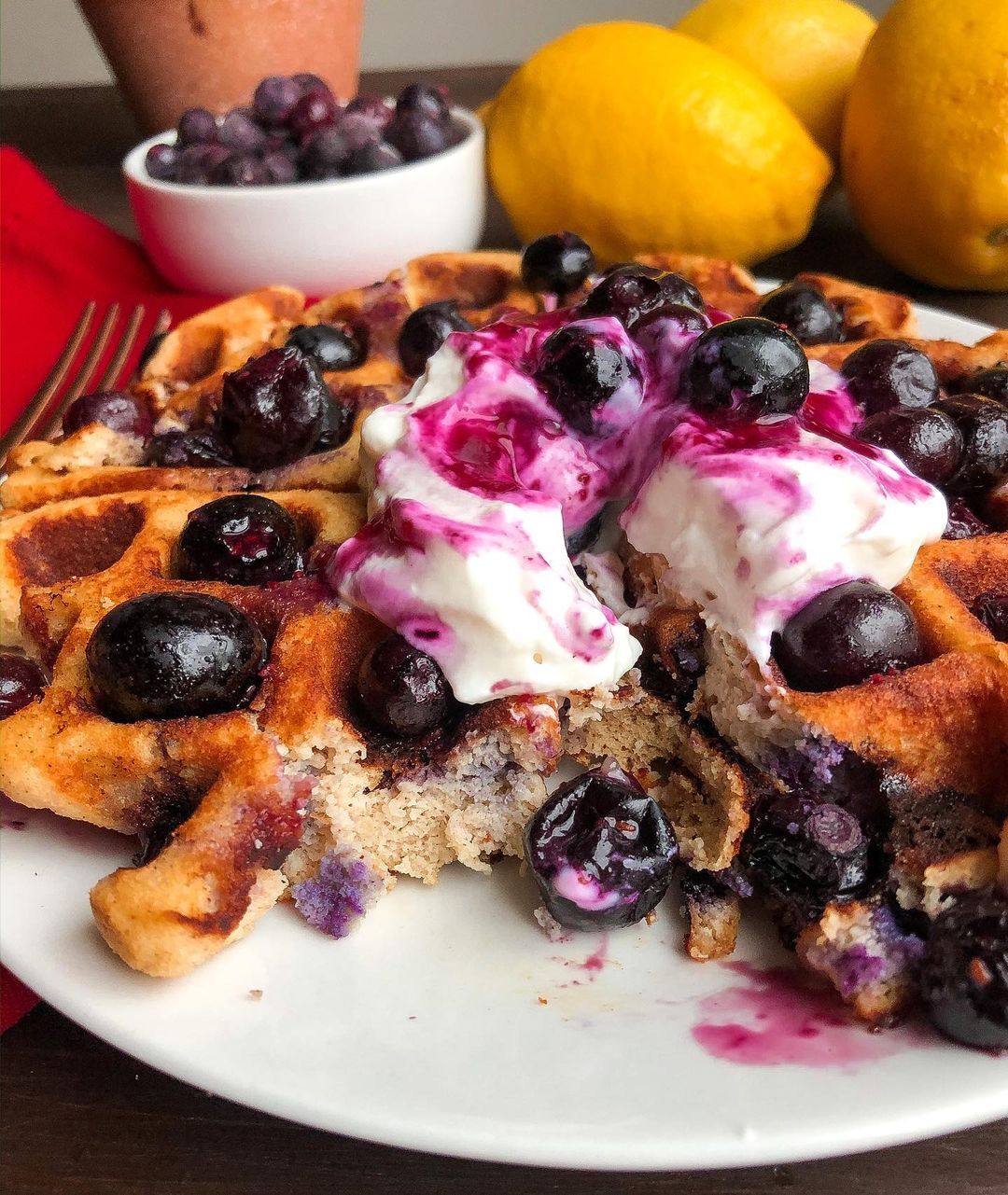 Lemon Blueberry Waffles