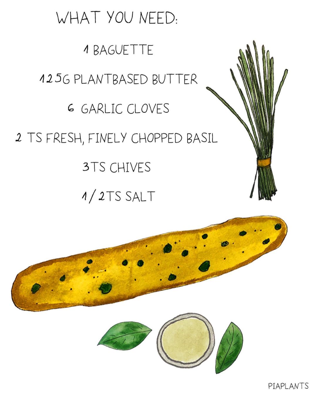 Baked Garlic Baguette with Fresh Herbs