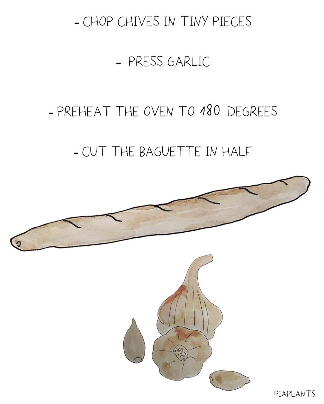 Baked Garlic Baguette with Fresh Herbs