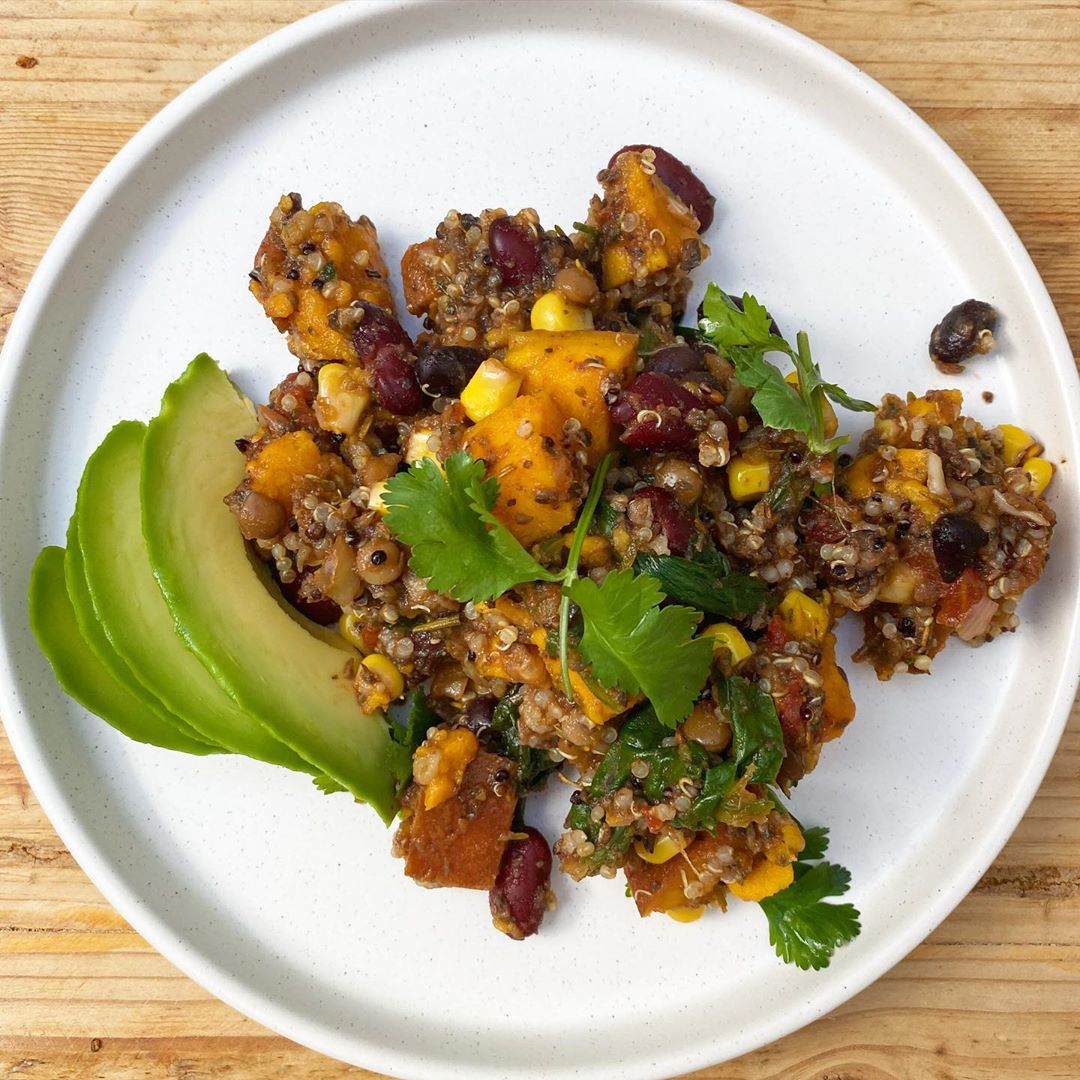 Mushroom Quinoa Sweet Potato Chili