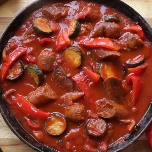 Mediterranean Vegan Sausage Skillet